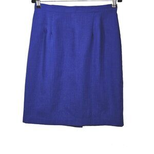 🔥082 Isaac Hazan Vintage Pencil Blue Mini Skirt